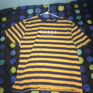 Blue and yellow striped Guess tee